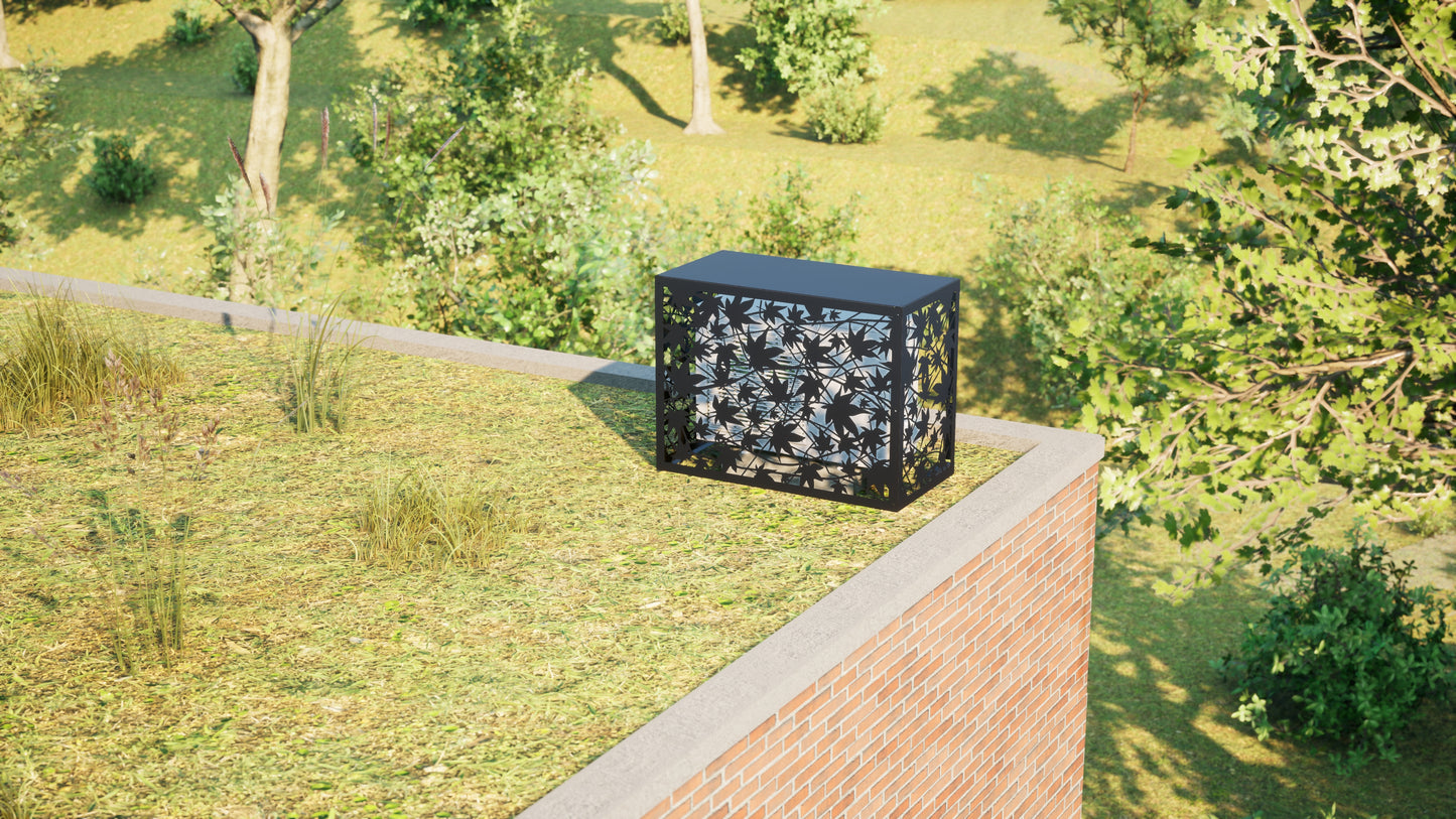 Design airco ombouw Evergreen met bladerenmotief
