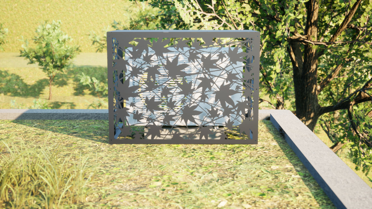 Design airco ombouw Evergreen met bladerenmotief