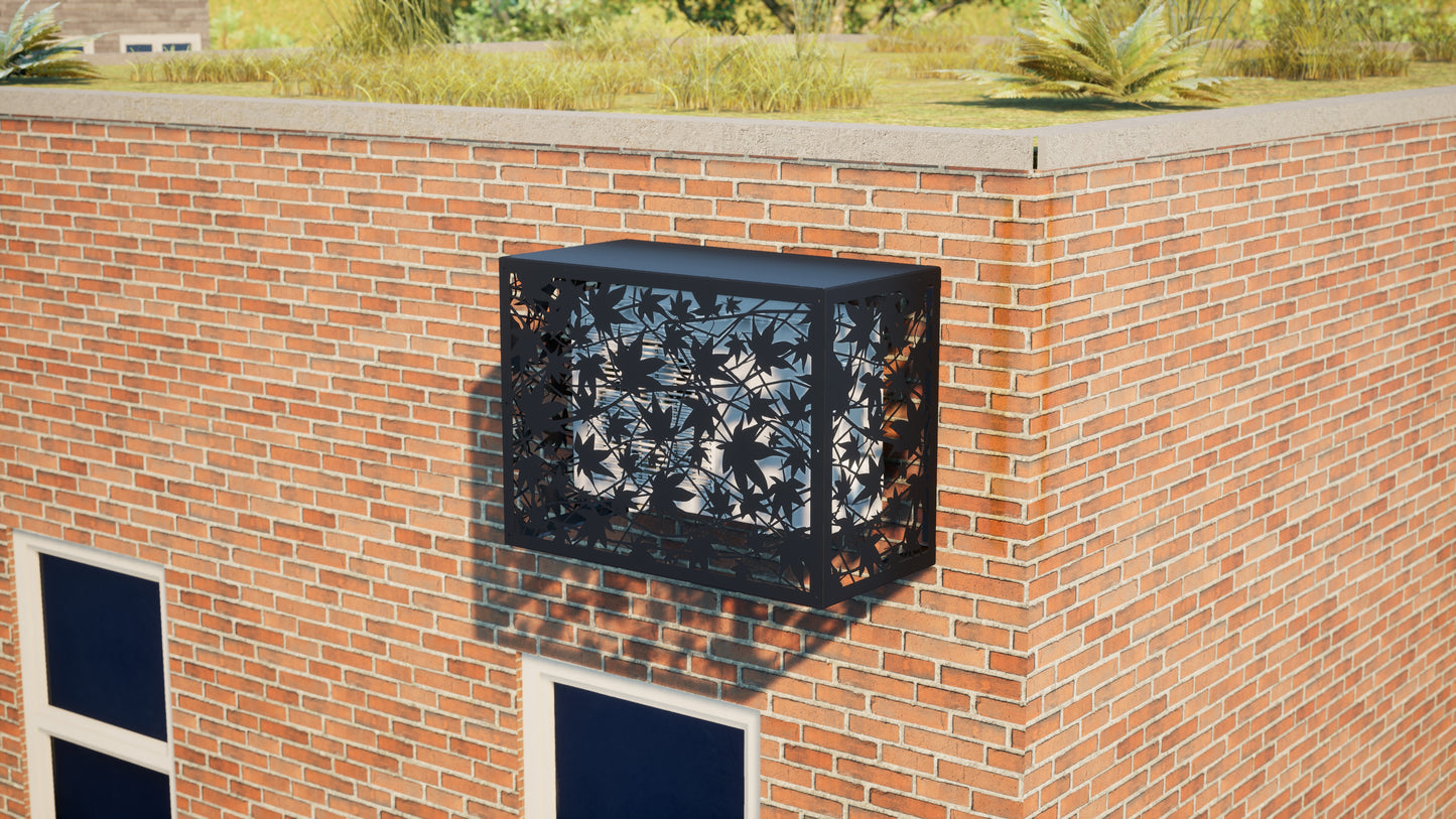Design airco ombouw Evergreen met bladerenmotief