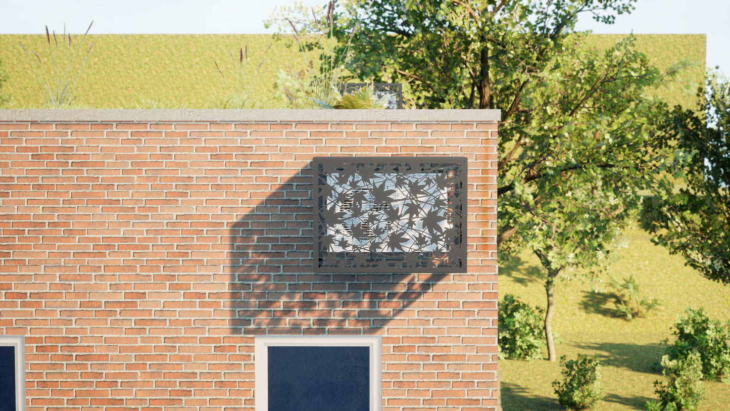 Design airco ombouw Evergreen met bladerenmotief