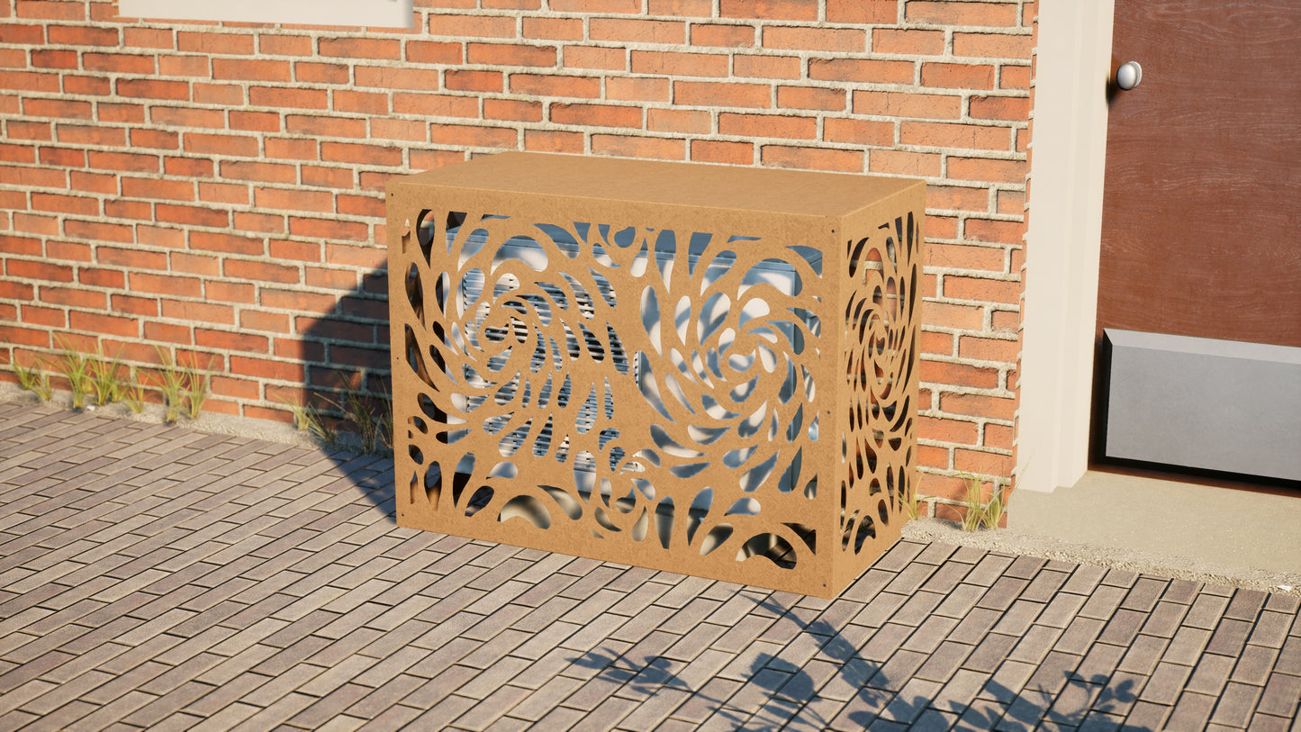 Design airco ombouw Symphony met bloemenmotief