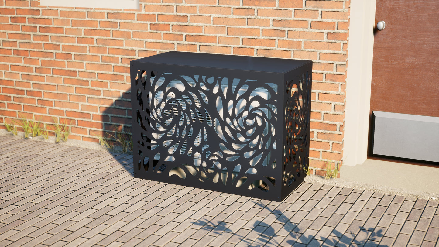 Design airco ombouw Symphony met bloemenmotief