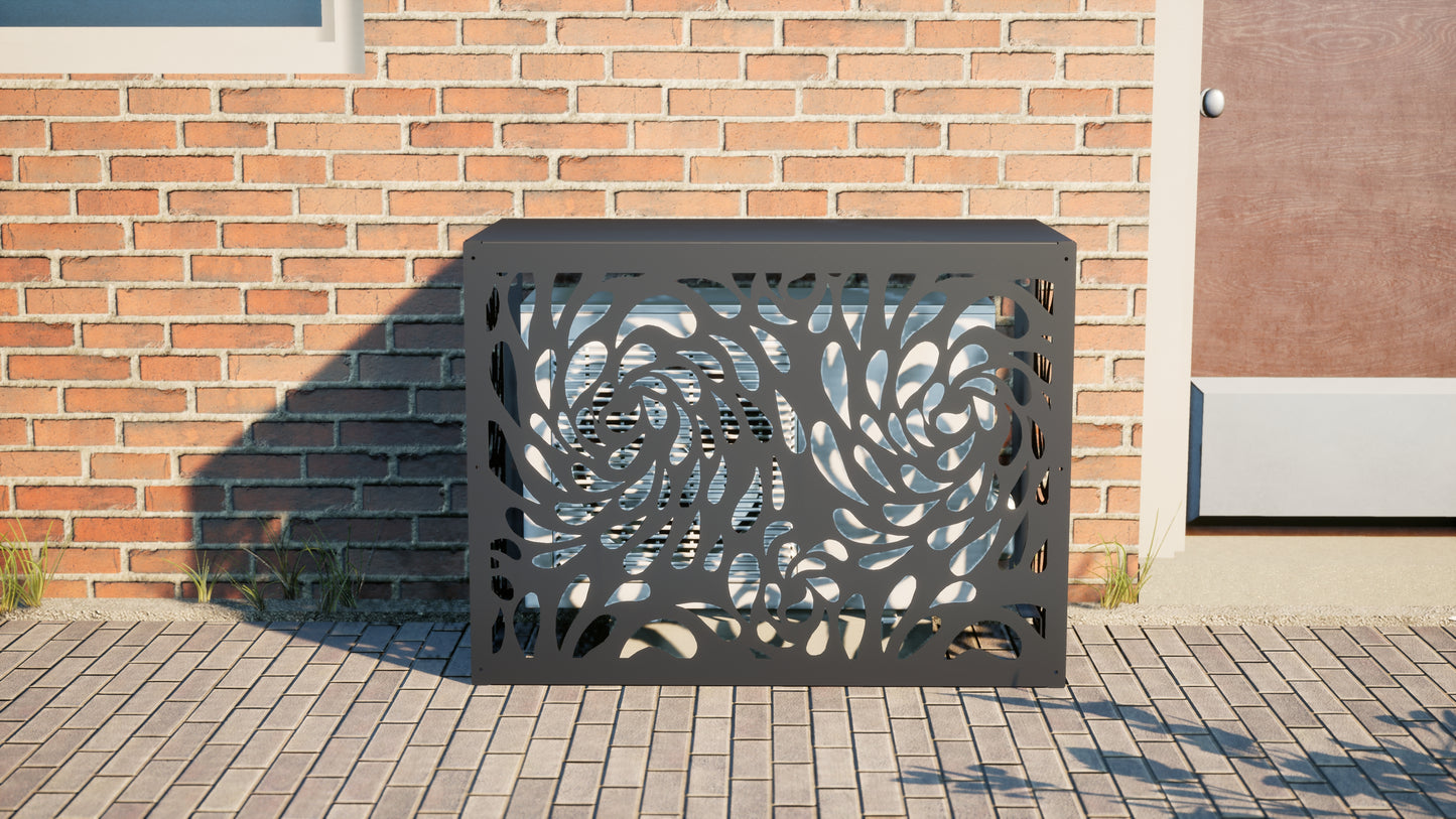 Design airco ombouw Symphony met bloemenmotief