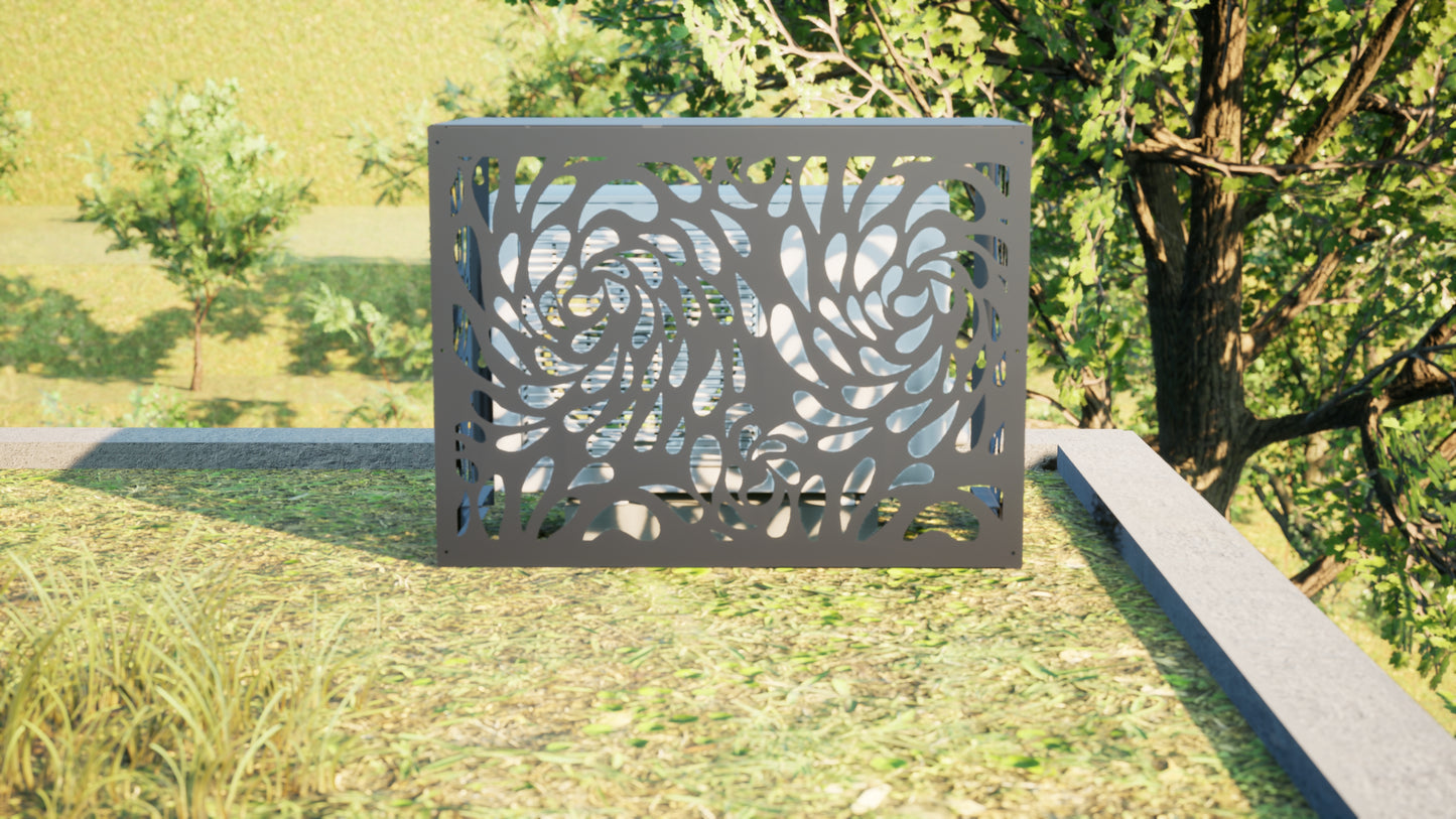 Design airco ombouw Symphony met bloemenmotief