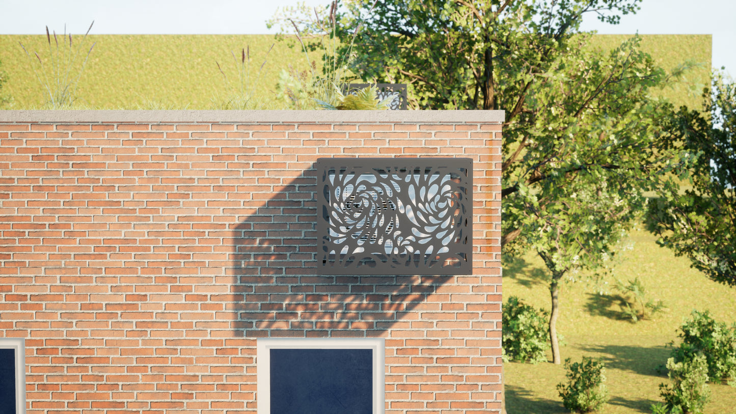 Design airco ombouw Symphony met bloemenmotief