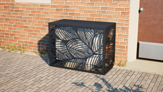 Design airco ombouw Tropical met bladerenmotief