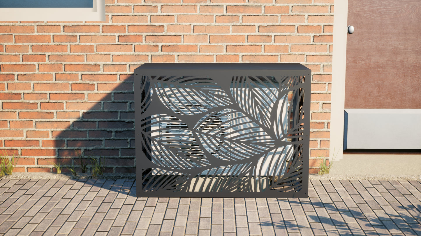 Design airco ombouw Tropical met bladerenmotief