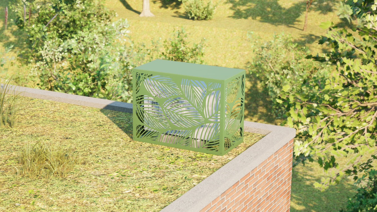 Design airco ombouw Tropical met bladerenmotief