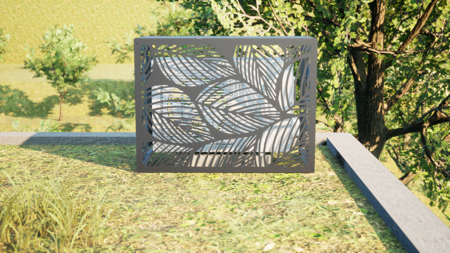 Design airco ombouw Tropical met bladerenmotief