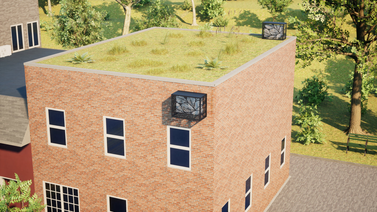 Design airco ombouw Tropical met bladerenmotief