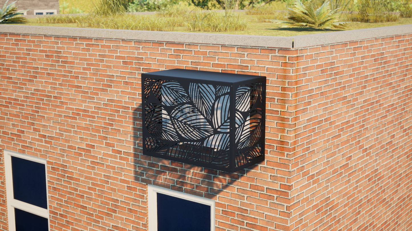 Design airco ombouw Tropical met bladerenmotief