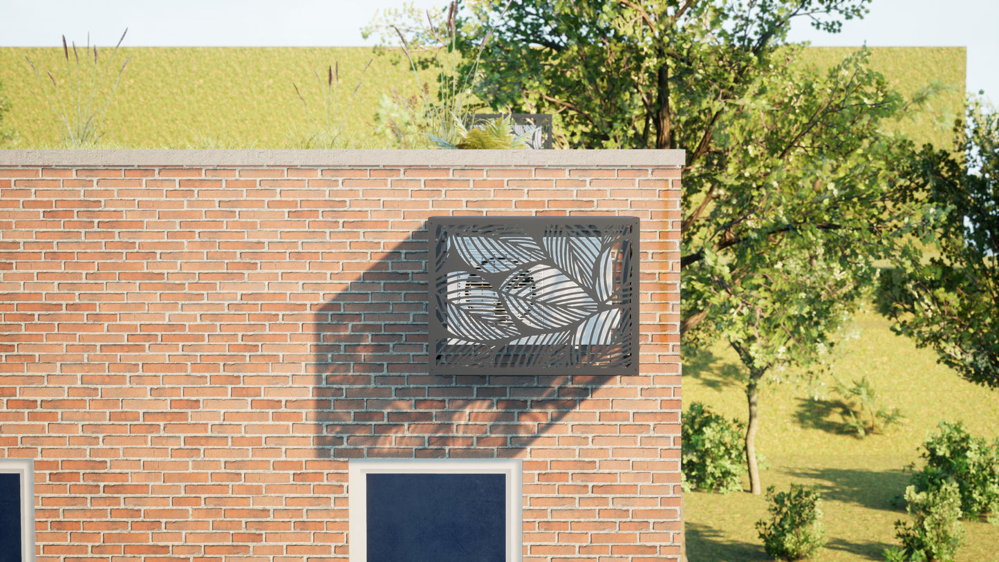 Design airco ombouw Tropical met bladerenmotief