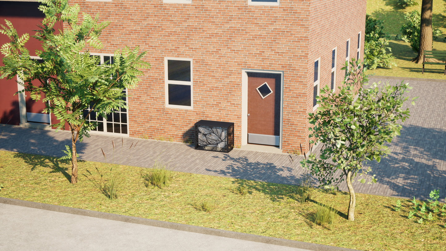 Design airco ombouw Tropical met bladerenmotief