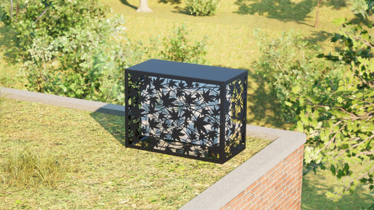 Design airco ombouw Evergreen met bladerenmotief