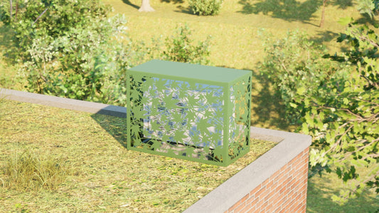 Design airco ombouw Evergreen met bladerenmotief