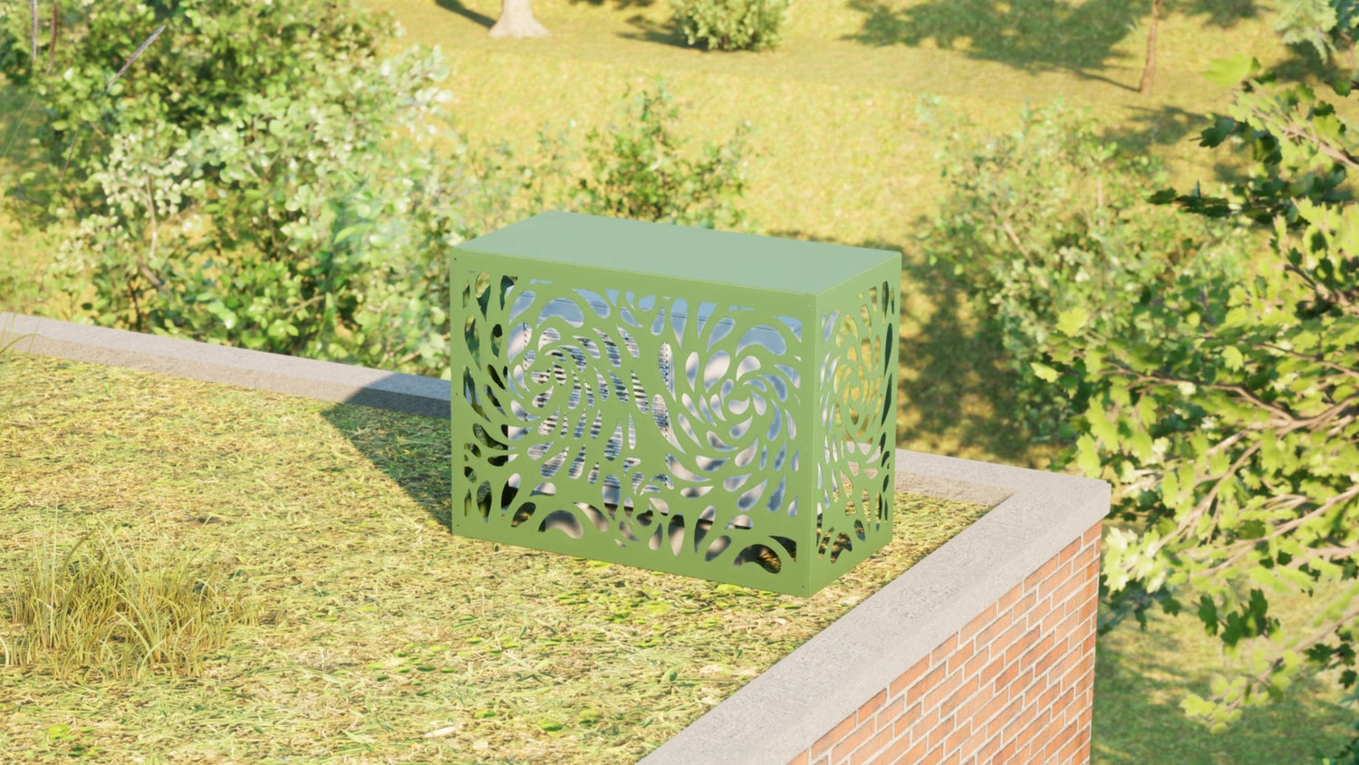 Design airco ombouw Symphony met bloemenmotief