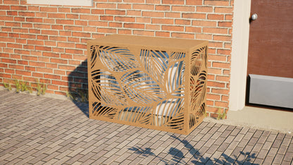 Design airco ombouw Tropical met bladerenmotief