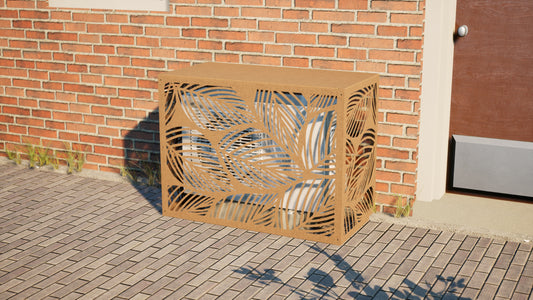 Design airco ombouw Tropical met bladerenmotief
