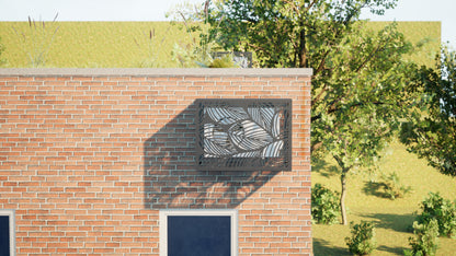 Design airco ombouw Tropical met bladerenmotief