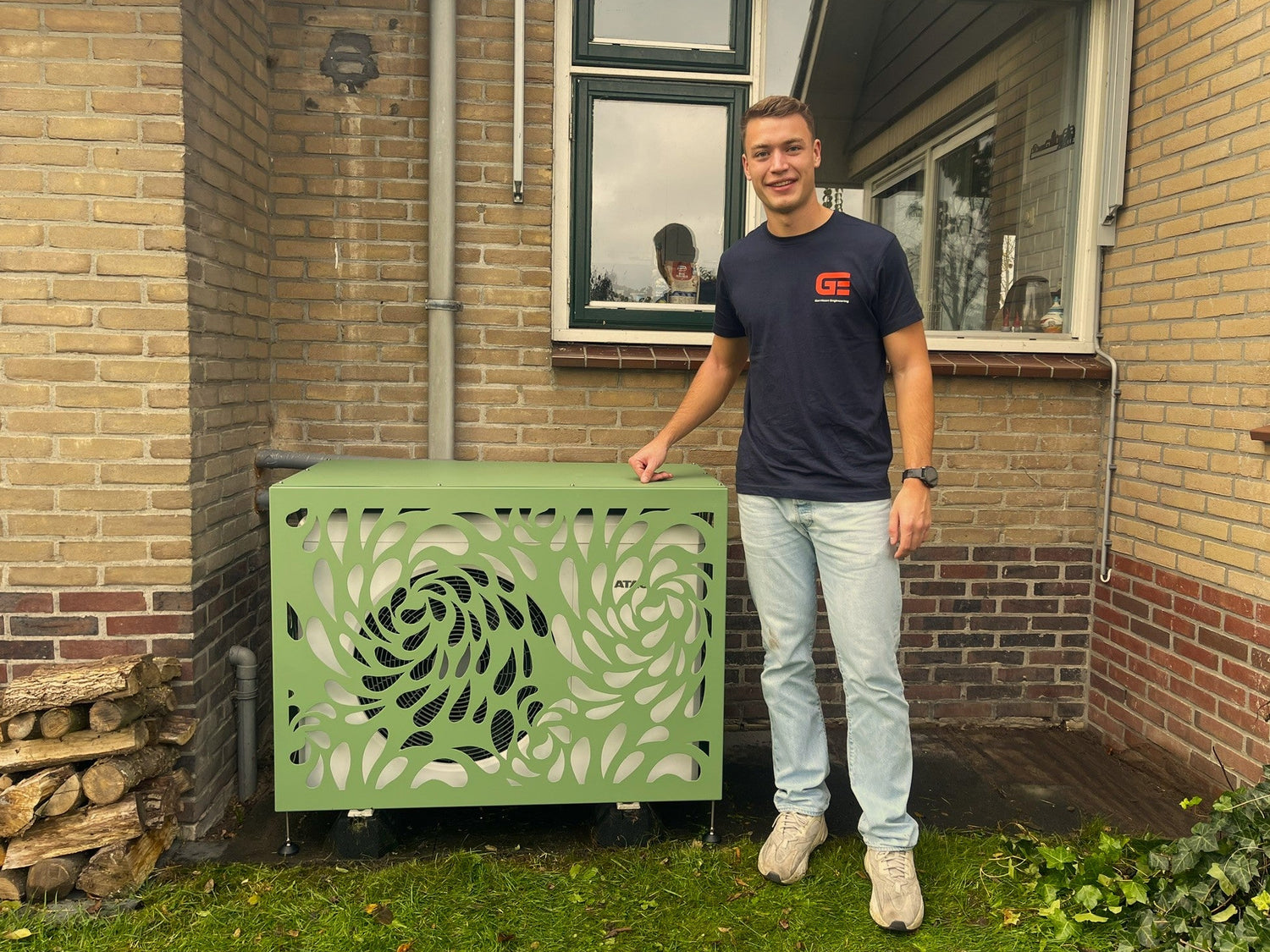 Groene warmtepomp omkasting